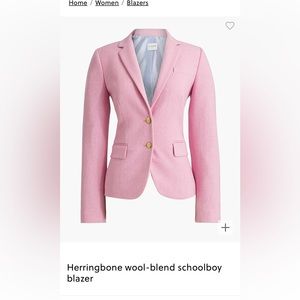 ISO j crew wool schoolboy blazer size 6 Color Decorative Pink Ivory
